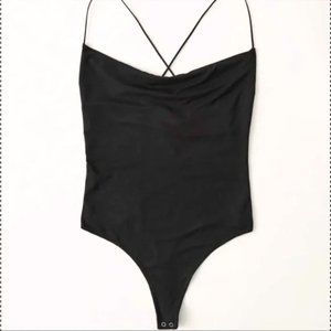 Abercrombie & Fitch Drapey Bodysuit Black A&F M Medium NWT